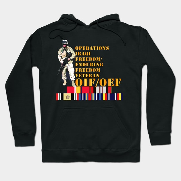 Soldier - OIF-OEF w SVC Ribbons Hoodie by twix123844